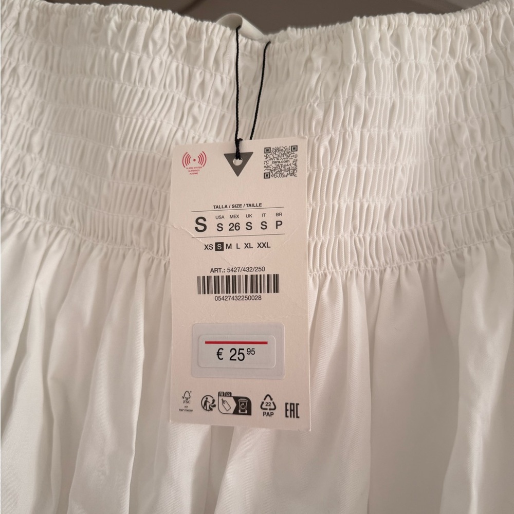 Zara White Smocked Waist Maxi Skirt - Picture 3 of 4